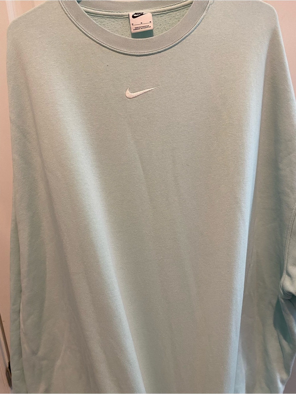 Nike Light Blue Crewneck Sweatshirt with White Swoosh
